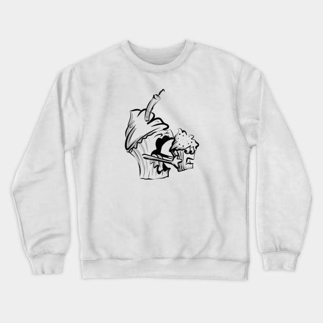 Cannibal Cupcake Crewneck Sweatshirt by Jason's Doodles